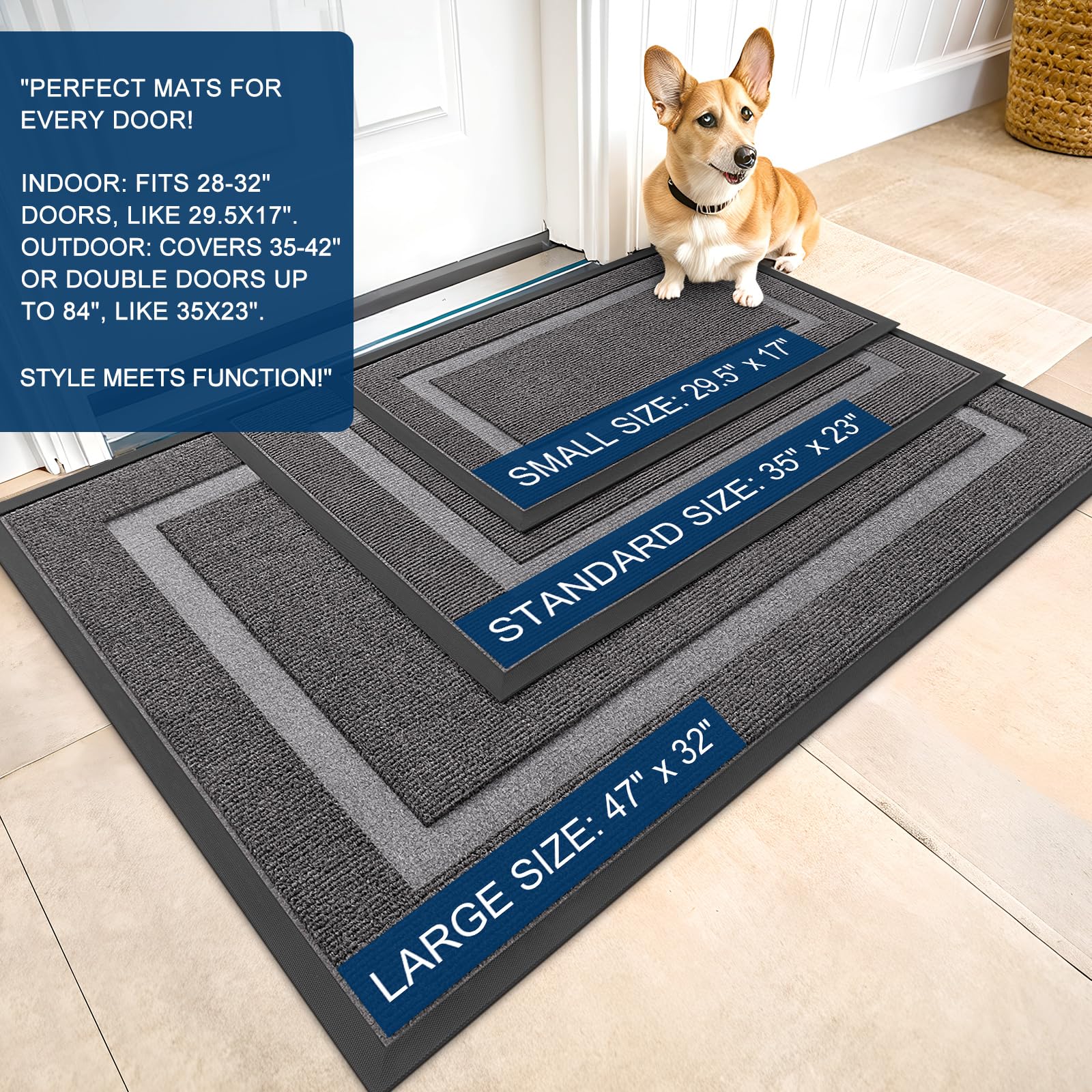 OLANLY mat features stain- and fade-resistant topside for lasting color.