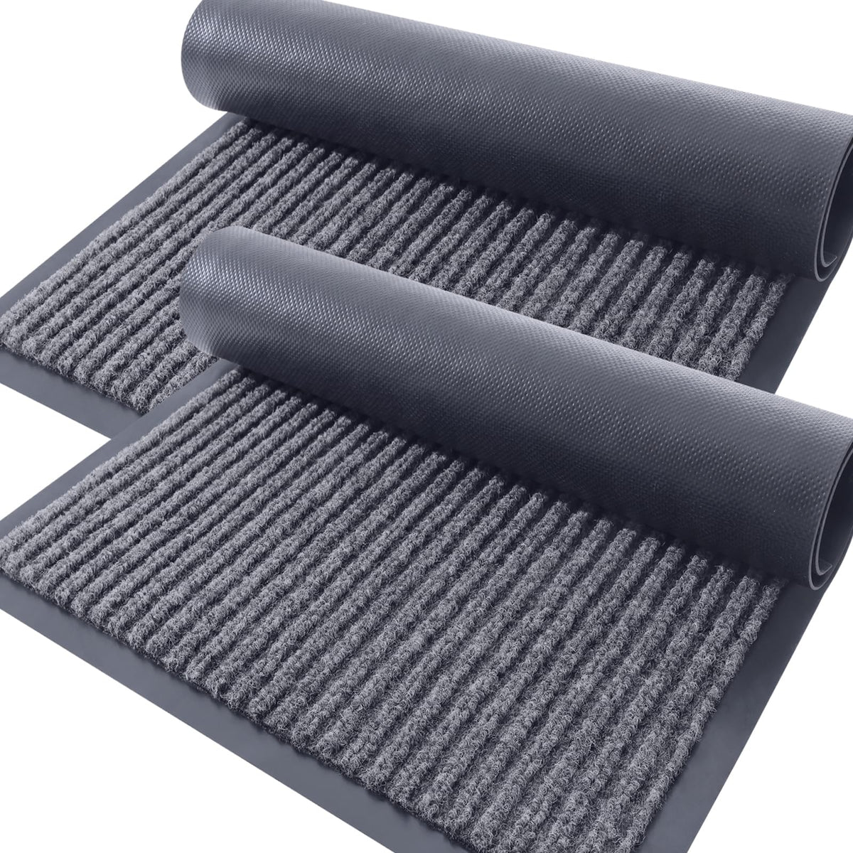 OLANLY front door mat striped pattern traps dirt and moisture at entry.