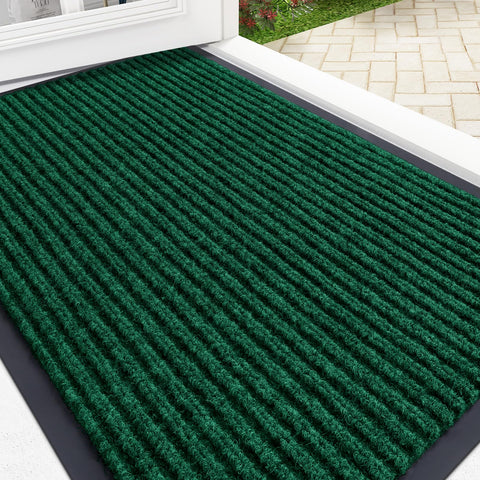 OLANLY front door mat with striped pattern keeps floors clean and stylish.