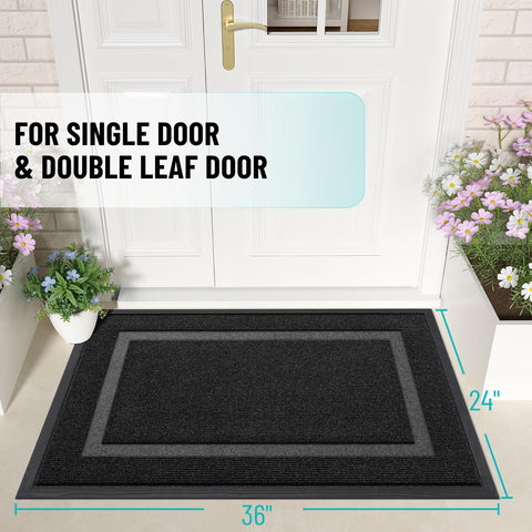 OLANLY door mat with textured top captures debris before it enters your home