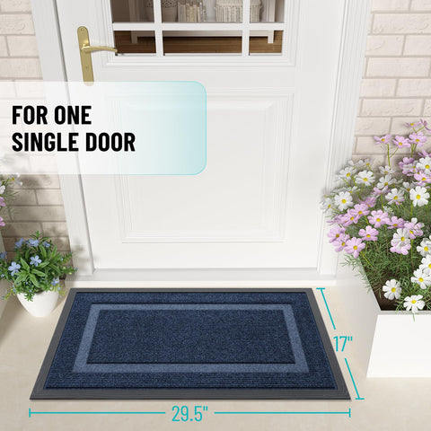 OLANLY front door mat textured top weave traps dirt and moisture.