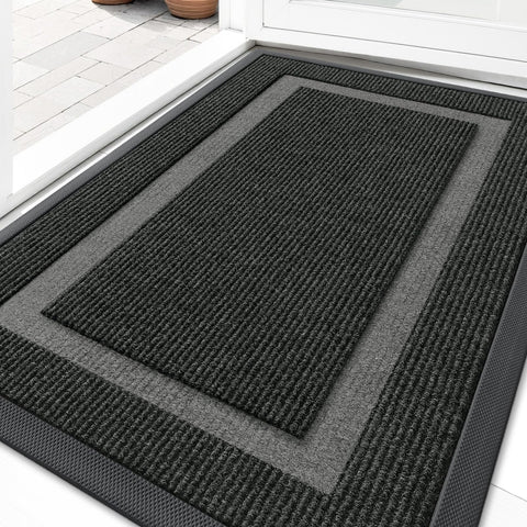 OLANLY ultra-thin front door mat glides under doors, reducing jams.