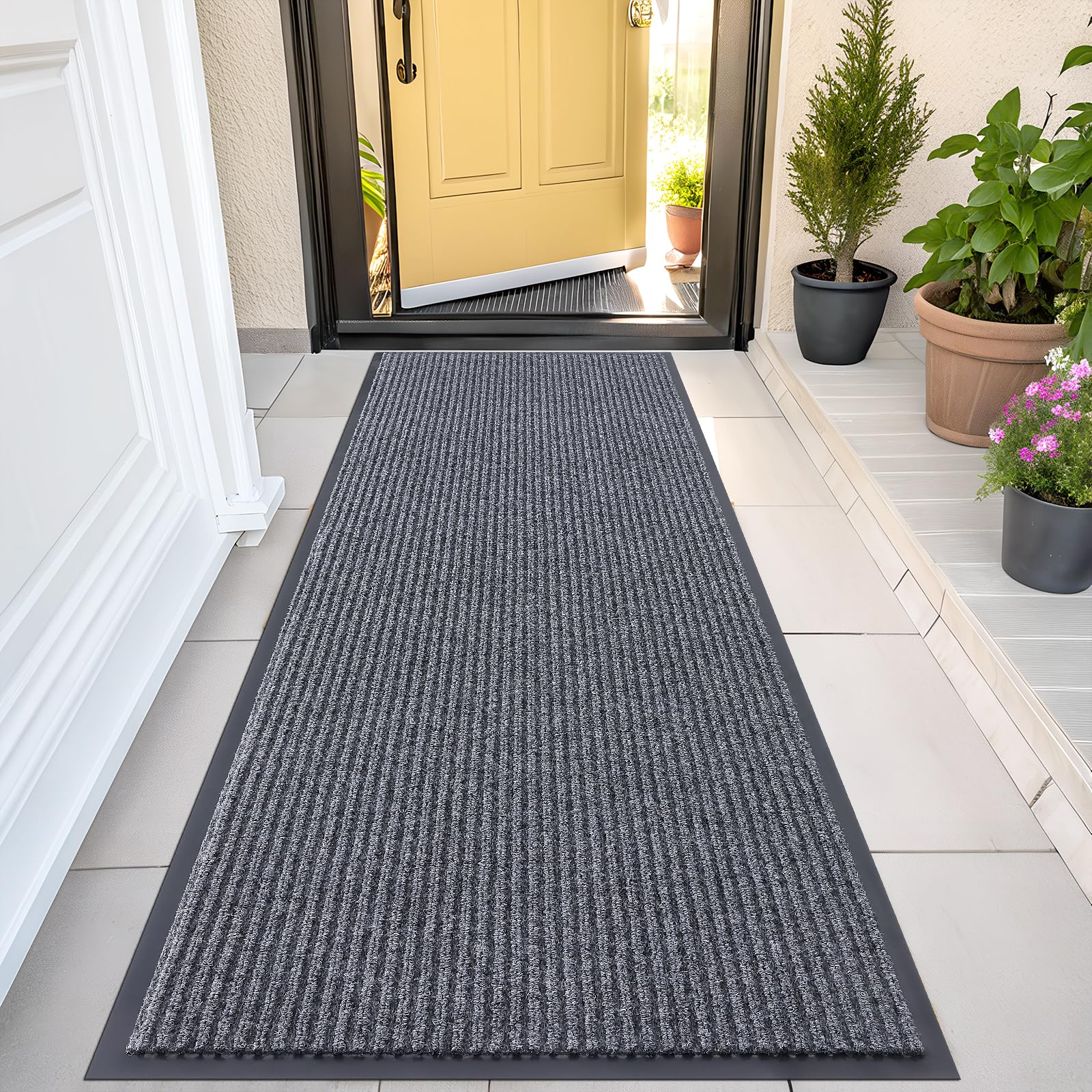 OLANLY front door mat waterproof, ideal for keeping entryways dry and clean.