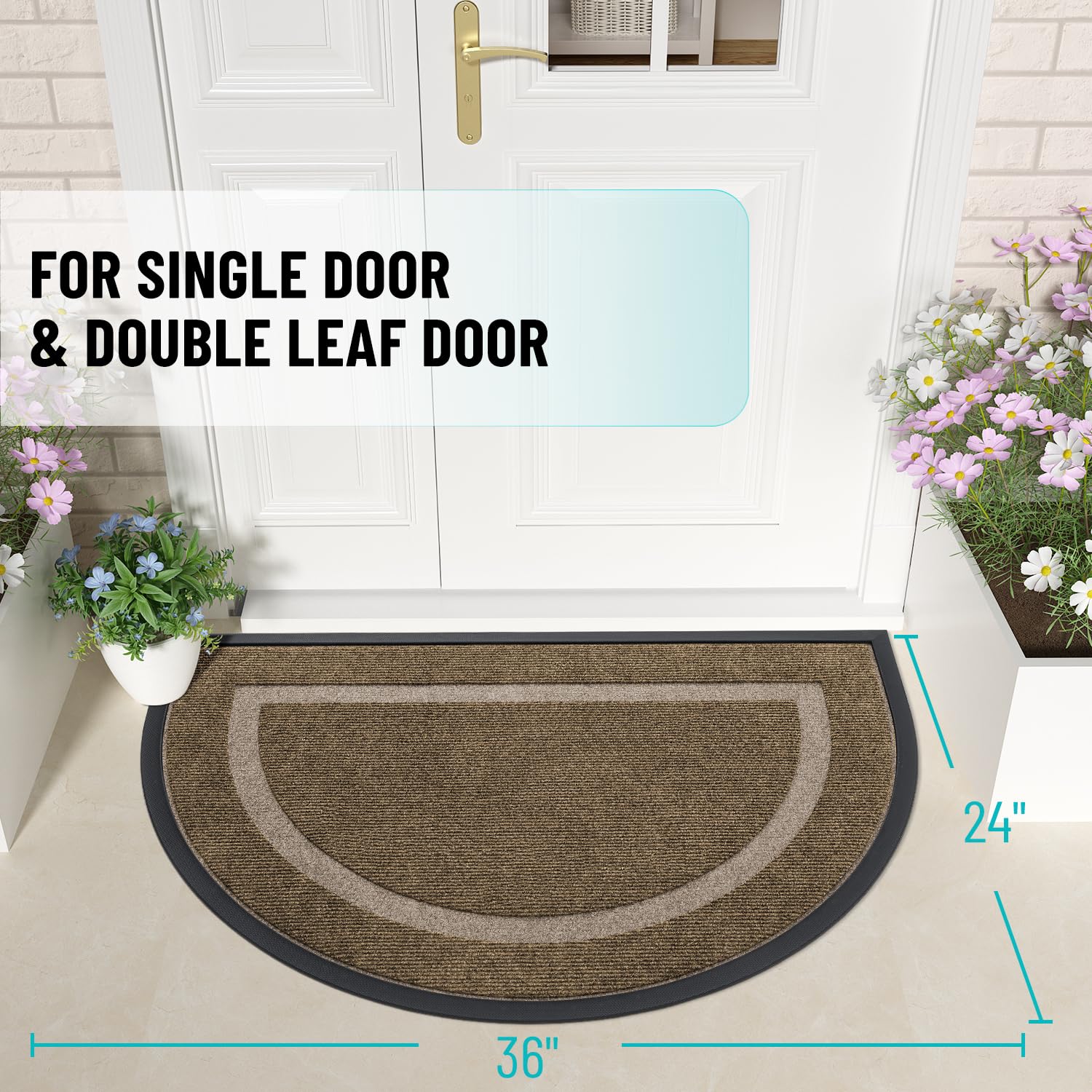 OLANLY door mat close-up reveals woven top side that captures dirt.