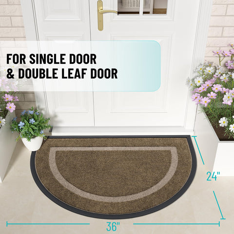 OLANLY door mat close-up reveals woven top side that captures dirt.