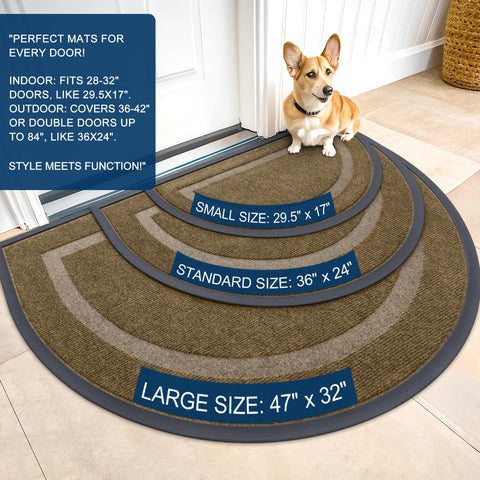 OLANLY brown mat highlights natural rubber backing for durability.