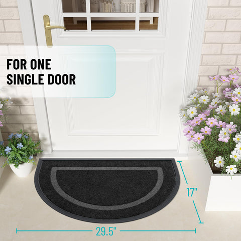 OLANLY Half Circle Doormat top-side weave captures dirt and moisture effectively.