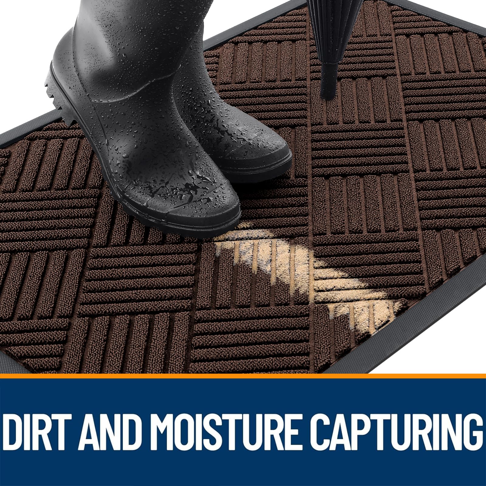 OLANLY heavy-duty natural rubber backing prevents slipping and protects floors.