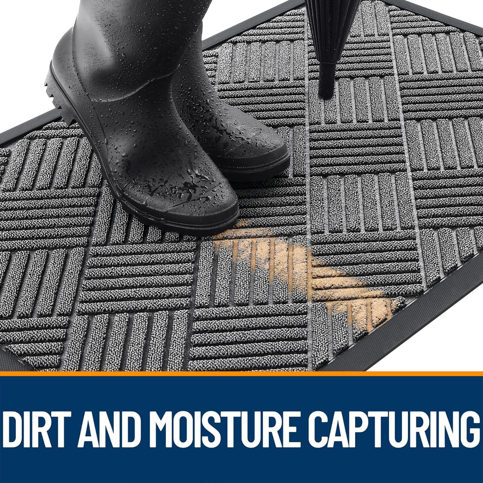 OLANLY heavy-duty natural rubber backing prevents slips and floor scratches