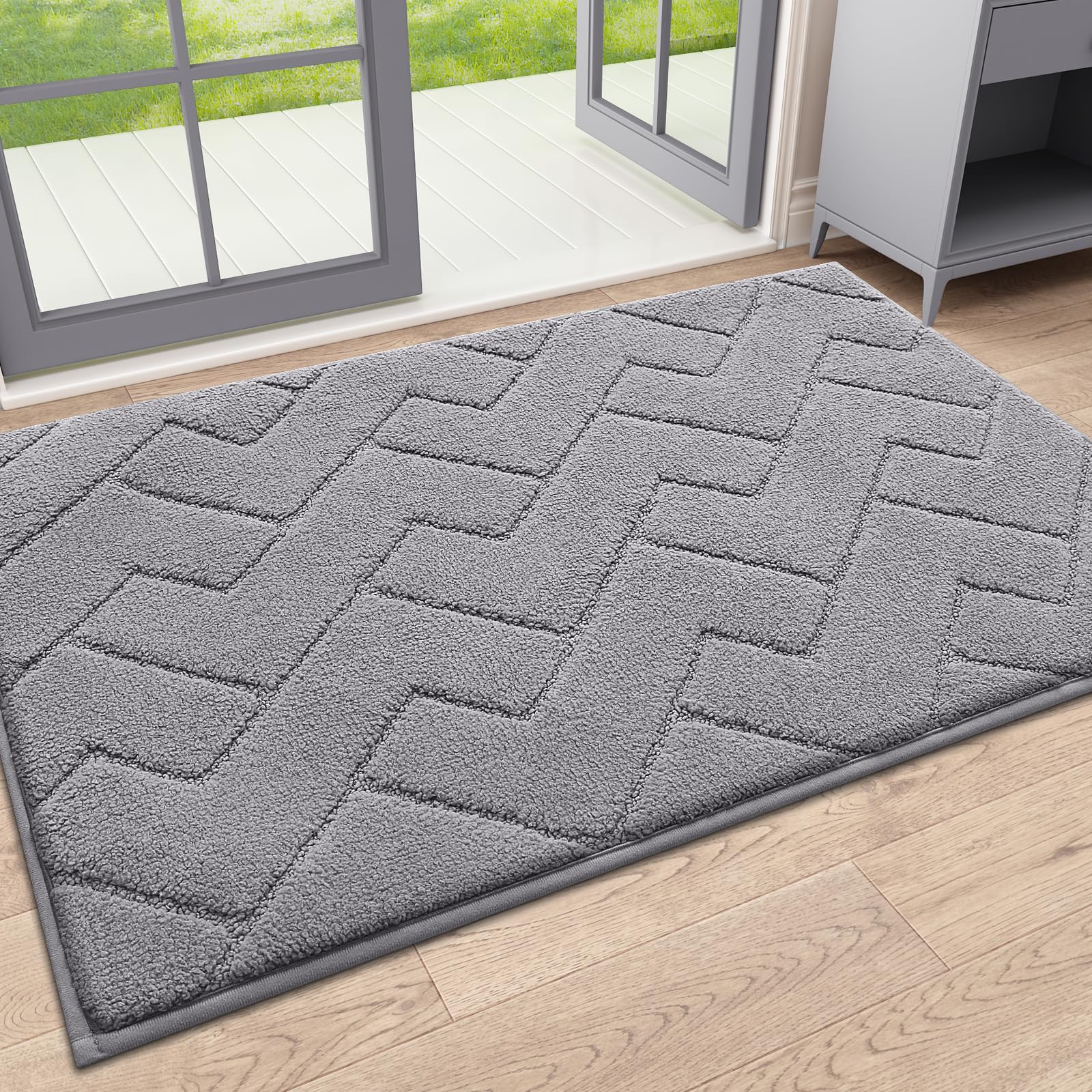 OLANLY indoor door mat 24x16 catches dirt and moisture at the door.