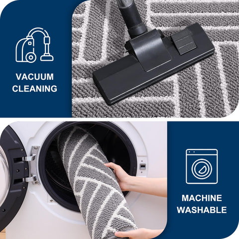 OLANLY doormat with easy-clean surface, rinse or vacuum for maintenance.