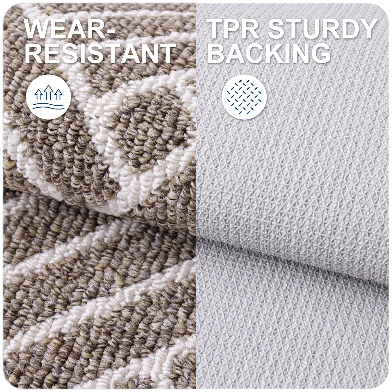 OLANLY mat featuring a low-profile design fits under doors.