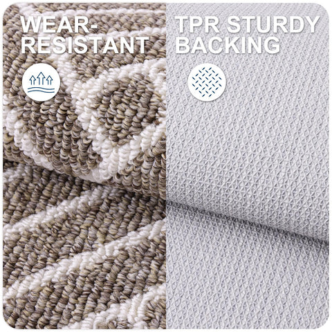 OLANLY mat featuring a low-profile design fits under doors.