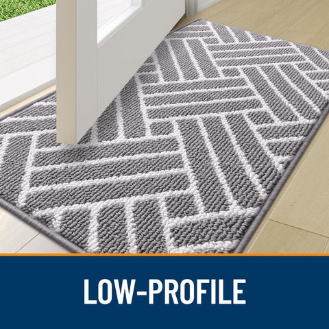 OLANLY indoor door mat with TPR backing for a firm grip.