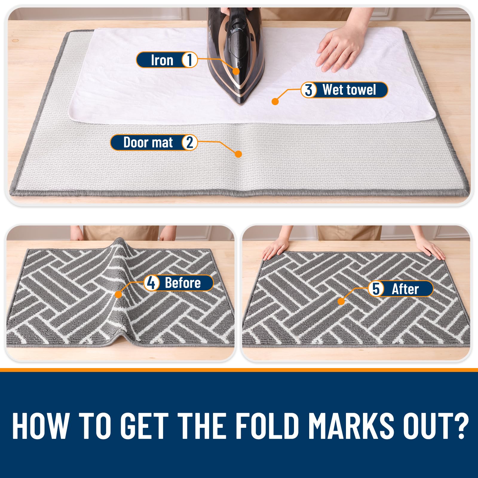 OLANLY front-door indoor mat for welcoming entrances