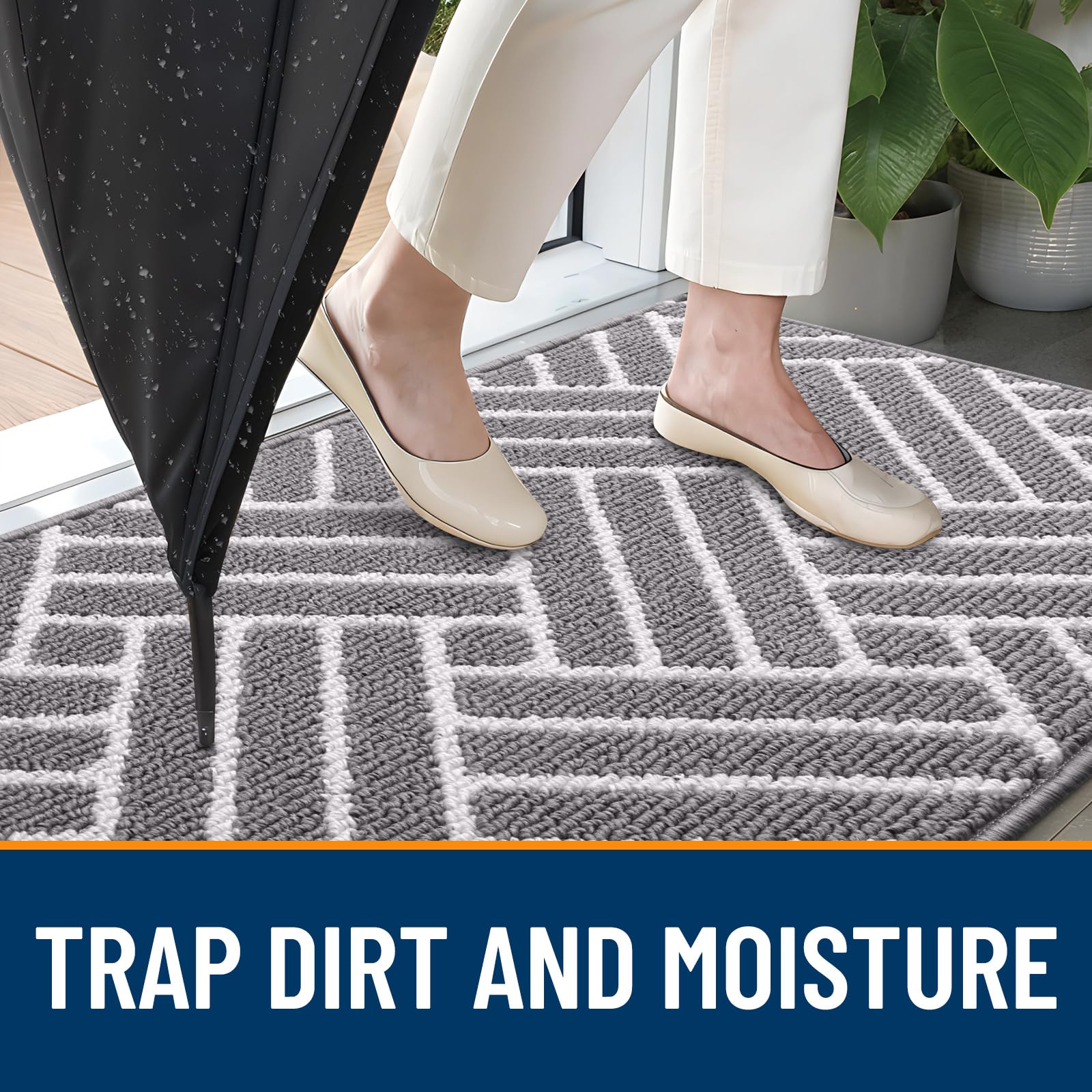 OLANLY mat with TPR backing provides firm, non-slip grip