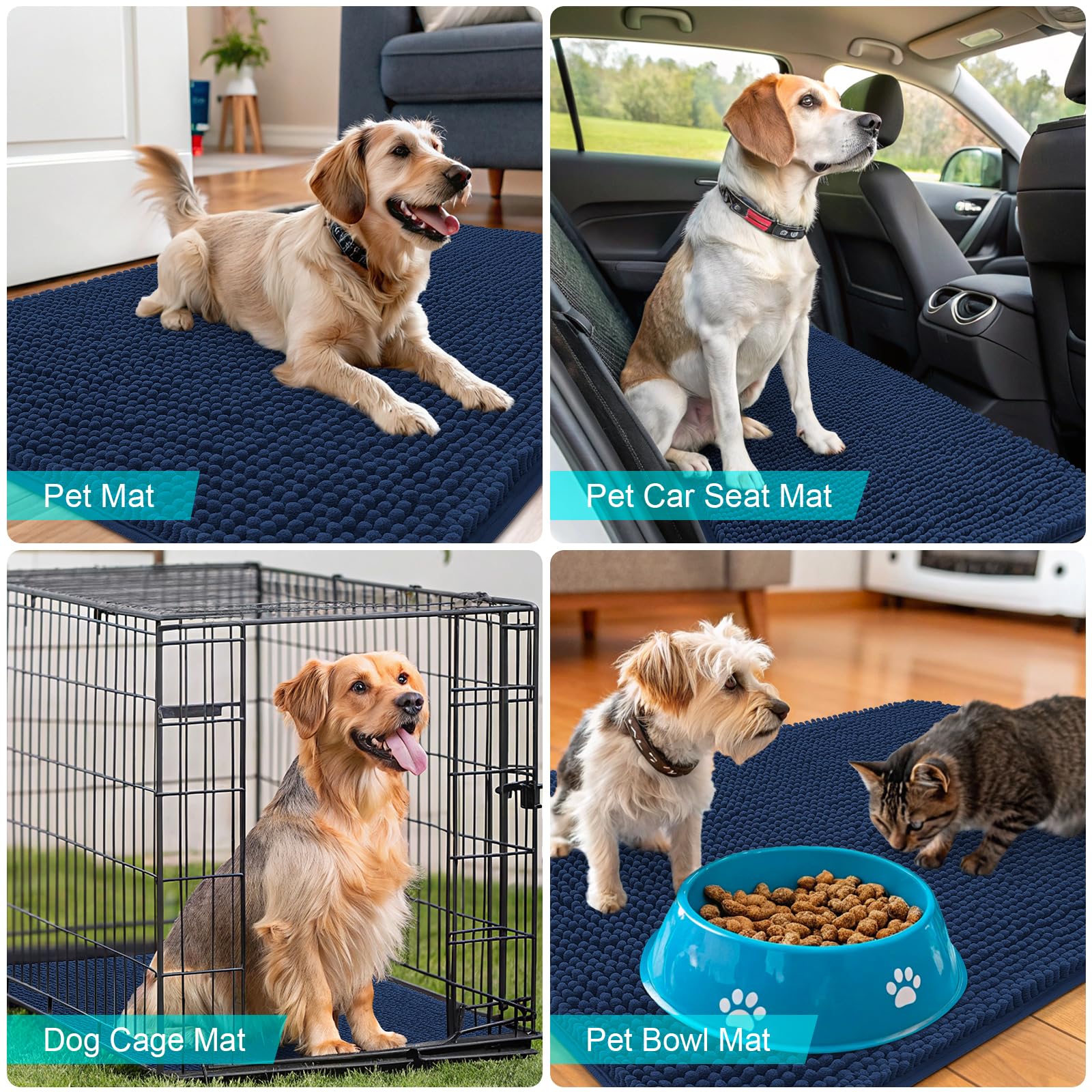 OLANLY indoor-outdoor use suits entryways, crates, or car interiors.