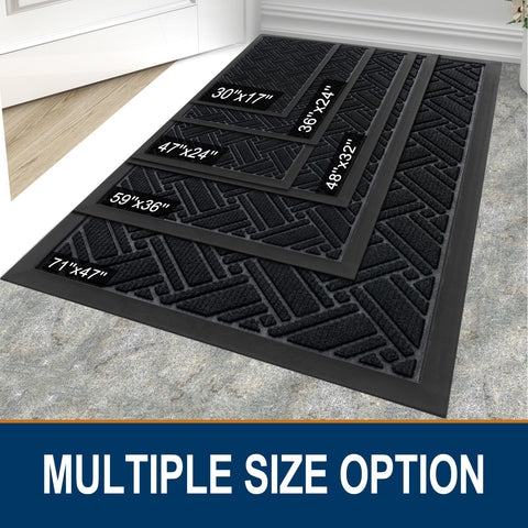 OLANLY mat shows slim profile fitting under doors without snagging.