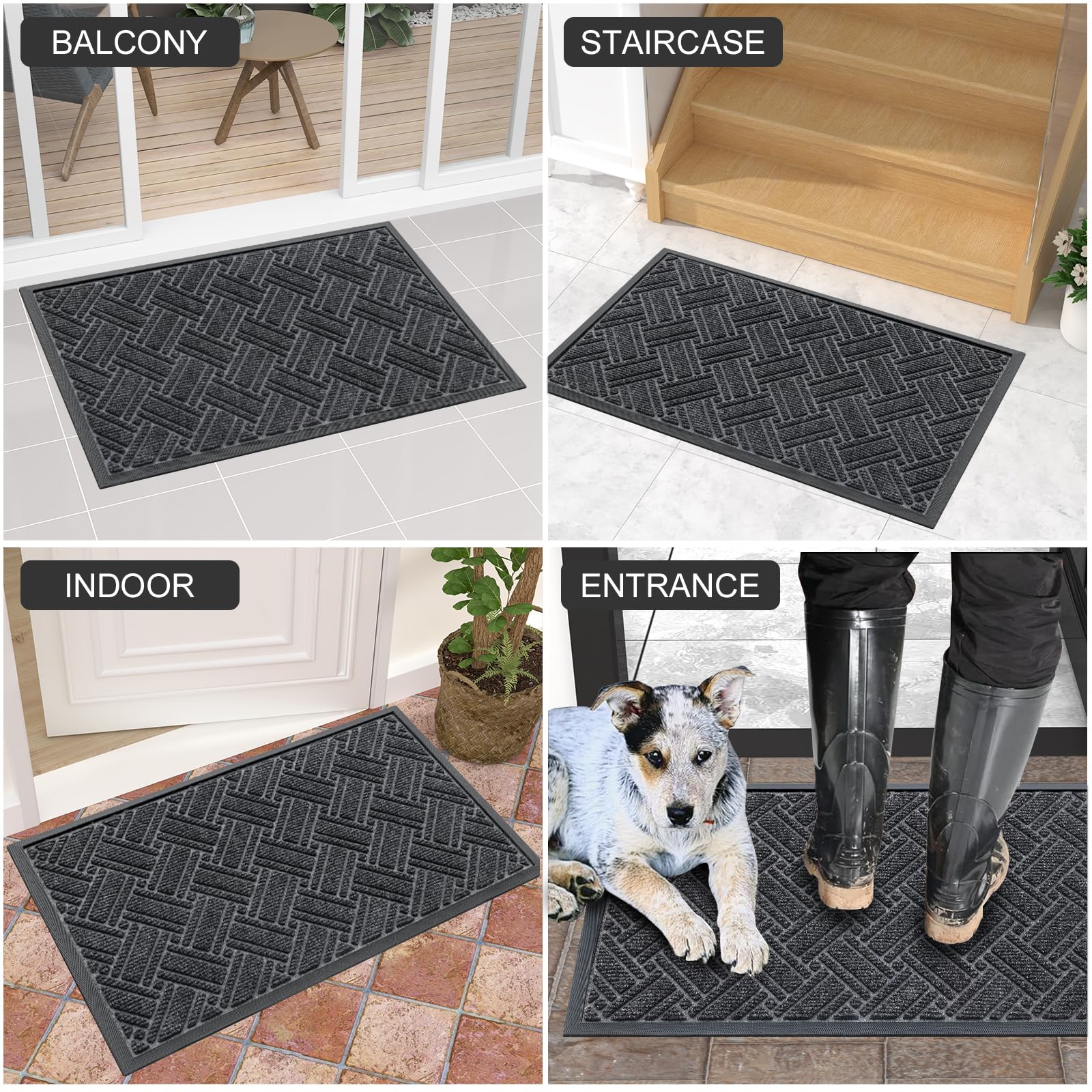 OLANLY door mat adds a stylish grey finish to your entry.
