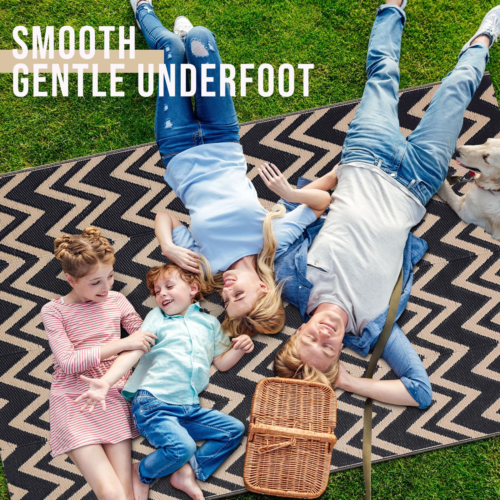 OLANLY lightweight foldable rug with carry case for easy transport to camping or picnics.