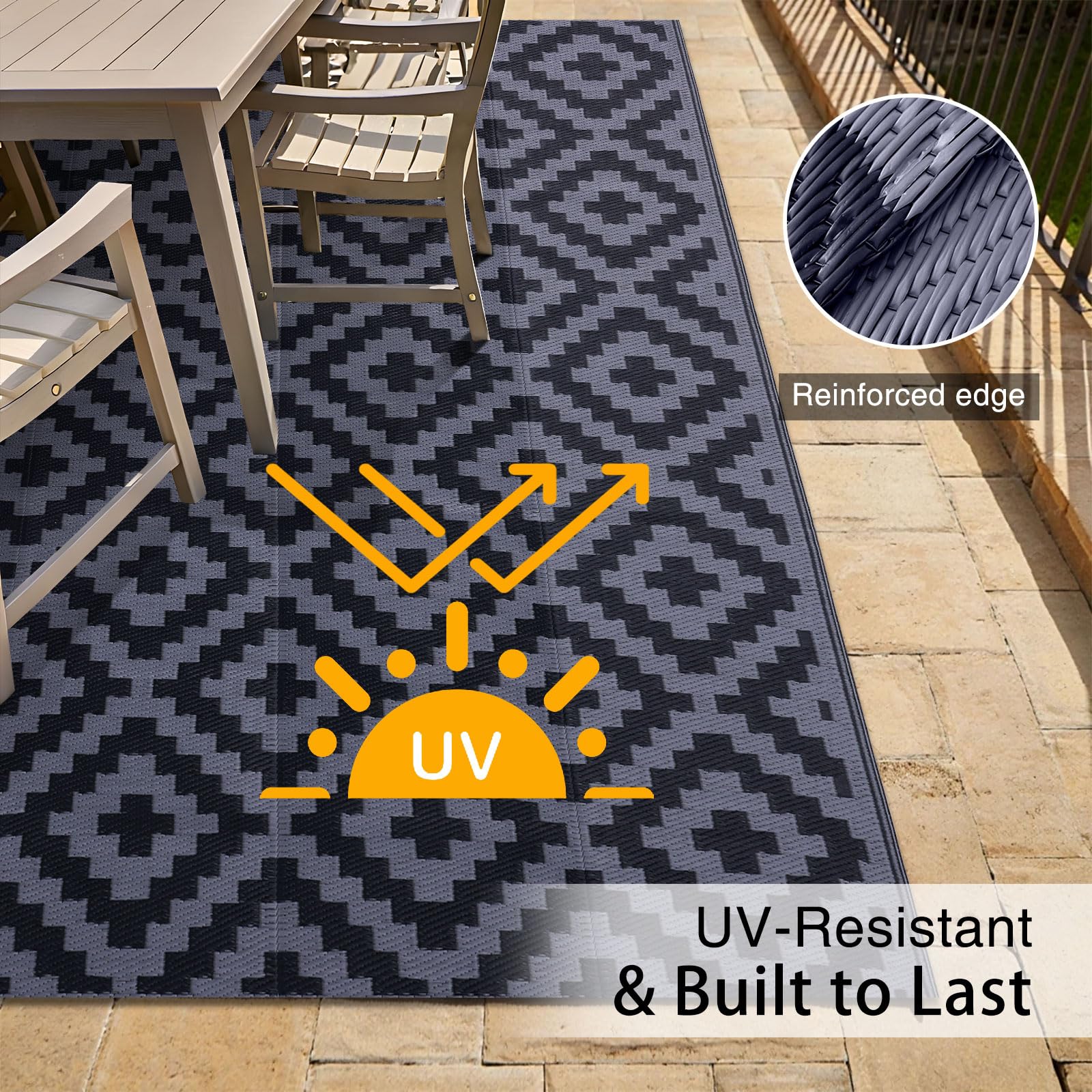 OLANLY lightweight rug folds easily for camping trips and picnics