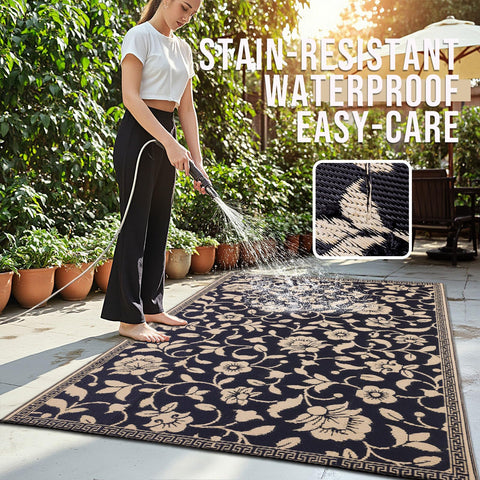 OLANLY lightweight rug shown with carrying case for travel