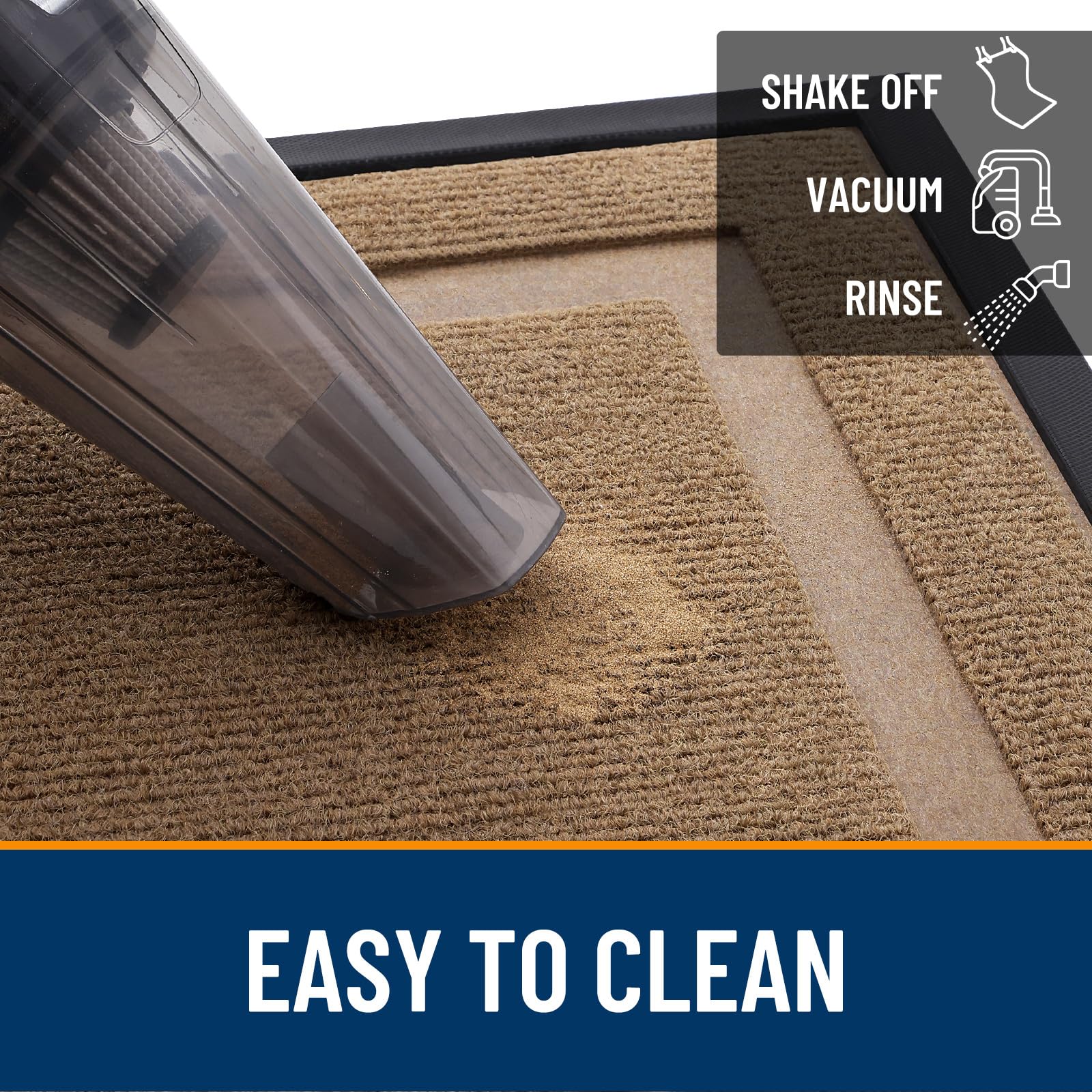 OLANLY mat low-profile design glides under most doors