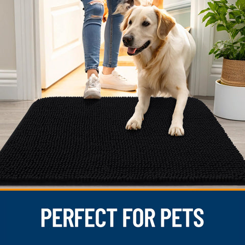 OLANLY low-profile entry mat sits flat under doors for smooth operation.