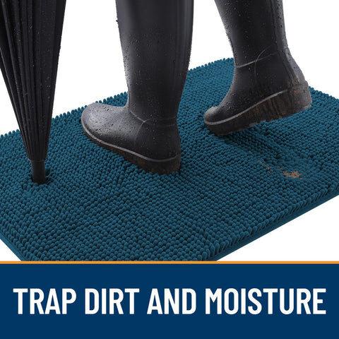 OLANLY mat absorbs moisture and dirt for a cleaner foyer.