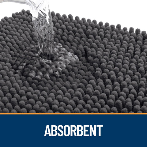 OLANLY mat with anti-slip textured rubber base prevents slipping on entry floors.