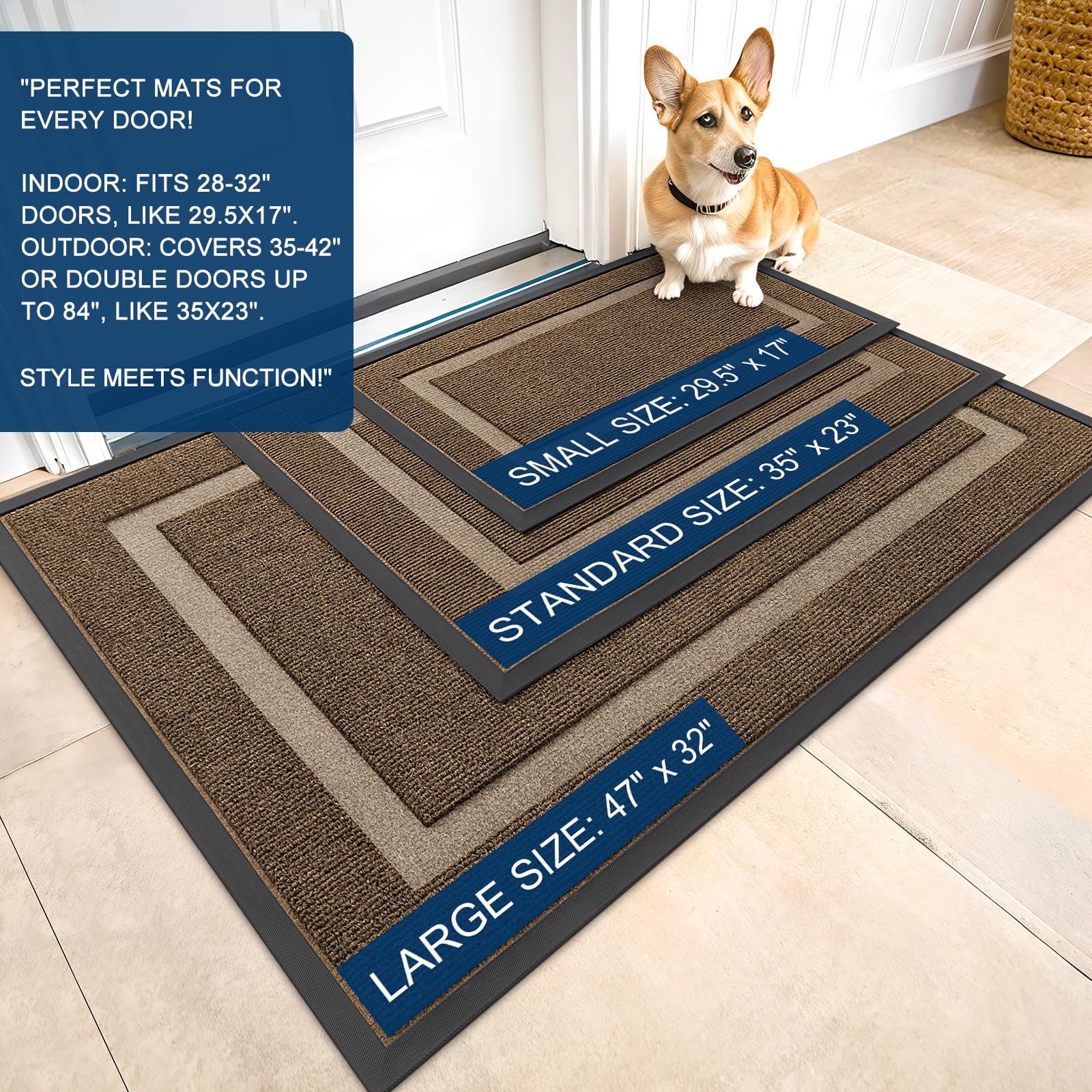OLANLY mat deep grooves help lift dirt and moisture from shoes.