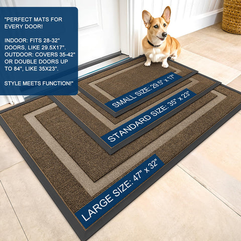 OLANLY mat deep grooves help lift dirt and moisture from shoes.