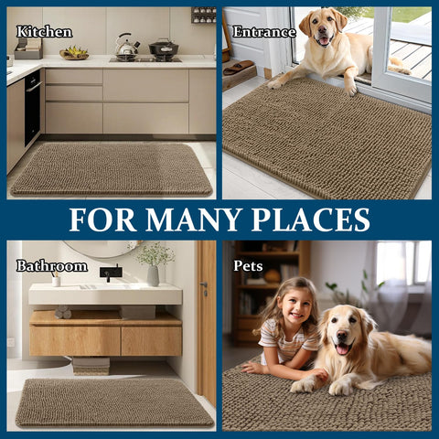 OLANLY mat keeps entryways tidy under bowls or after baths.