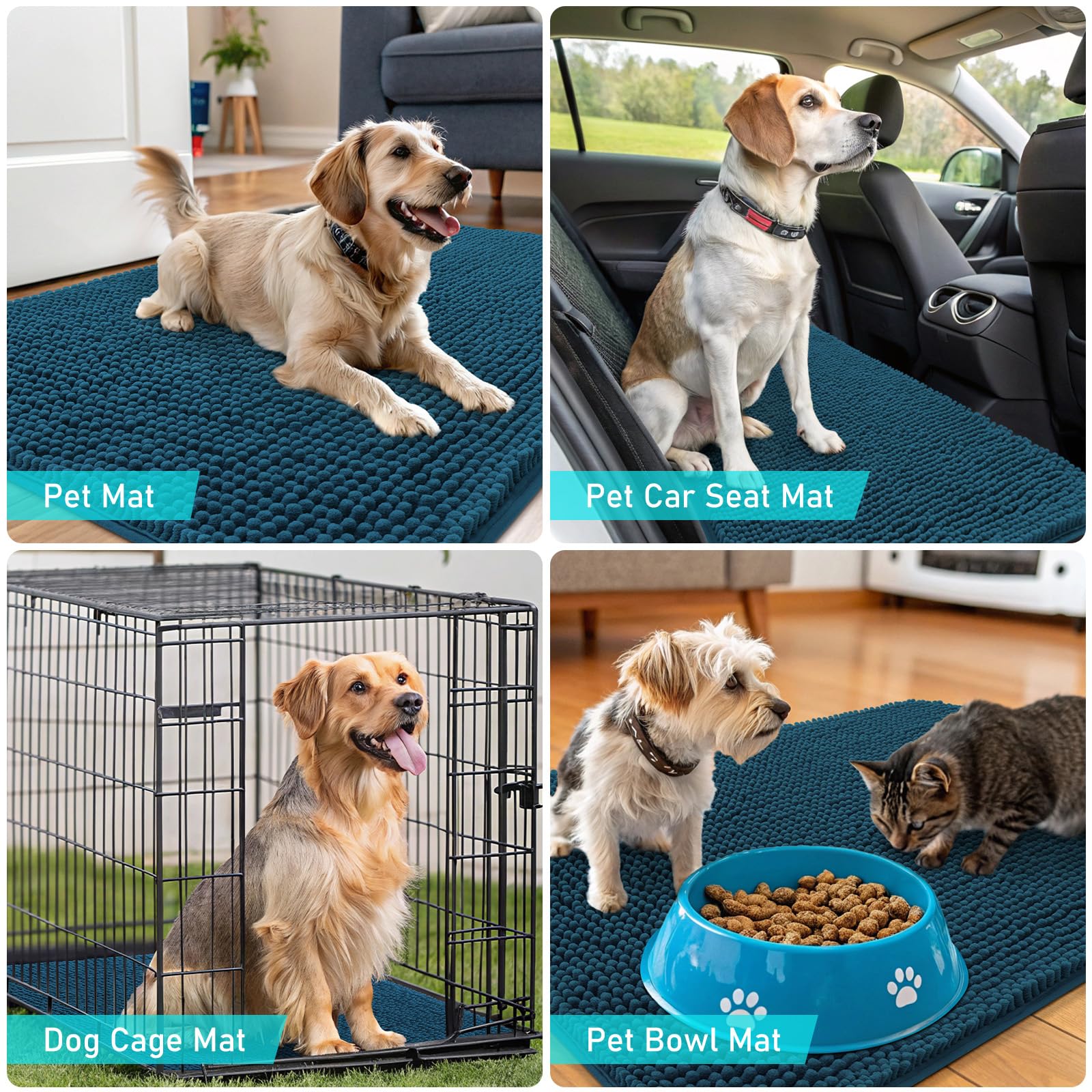 OLANLY multipurpose indoor outdoor mat suits entryways, crates, cars, and bowls.