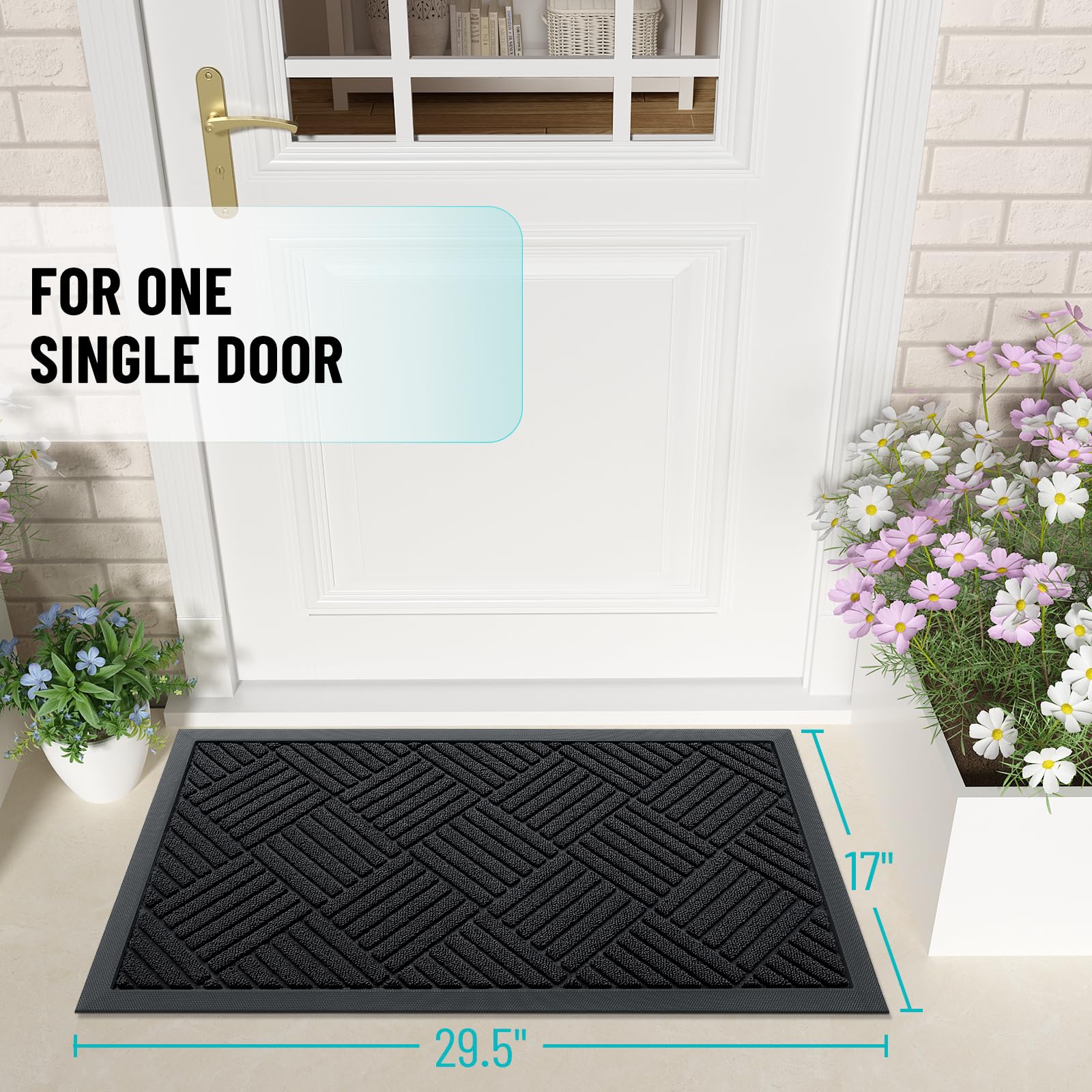 OLANLY natural rubber backing provides non-slip grip on floors
