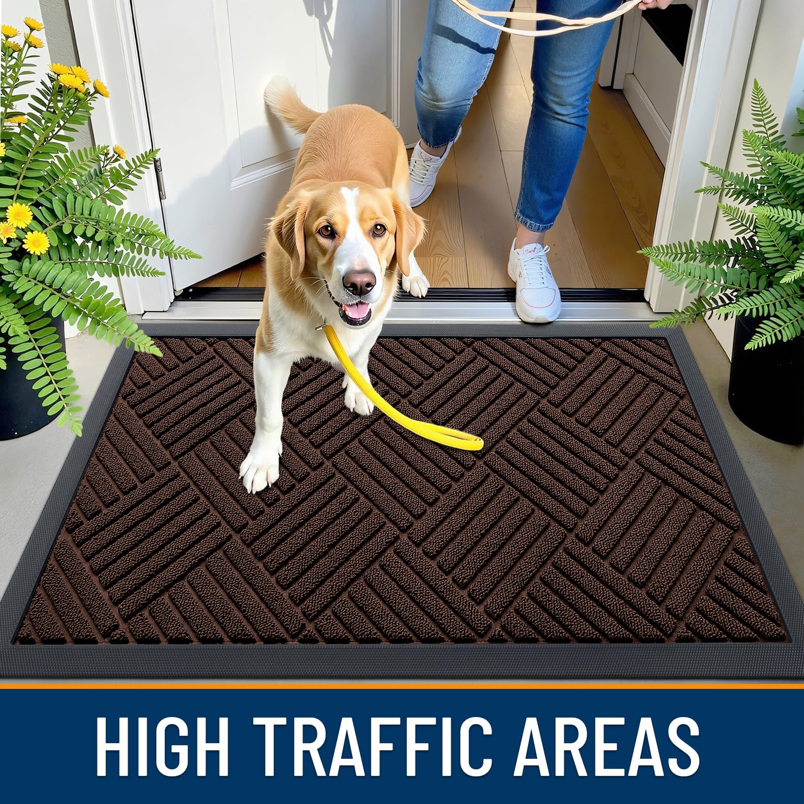 OLANLY non-slip entryway mat enhances safety on wet floors.