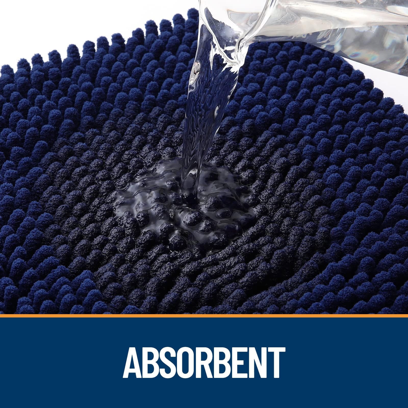 OLANLY non-slip rubber base keeps the mat steady on dry floors.