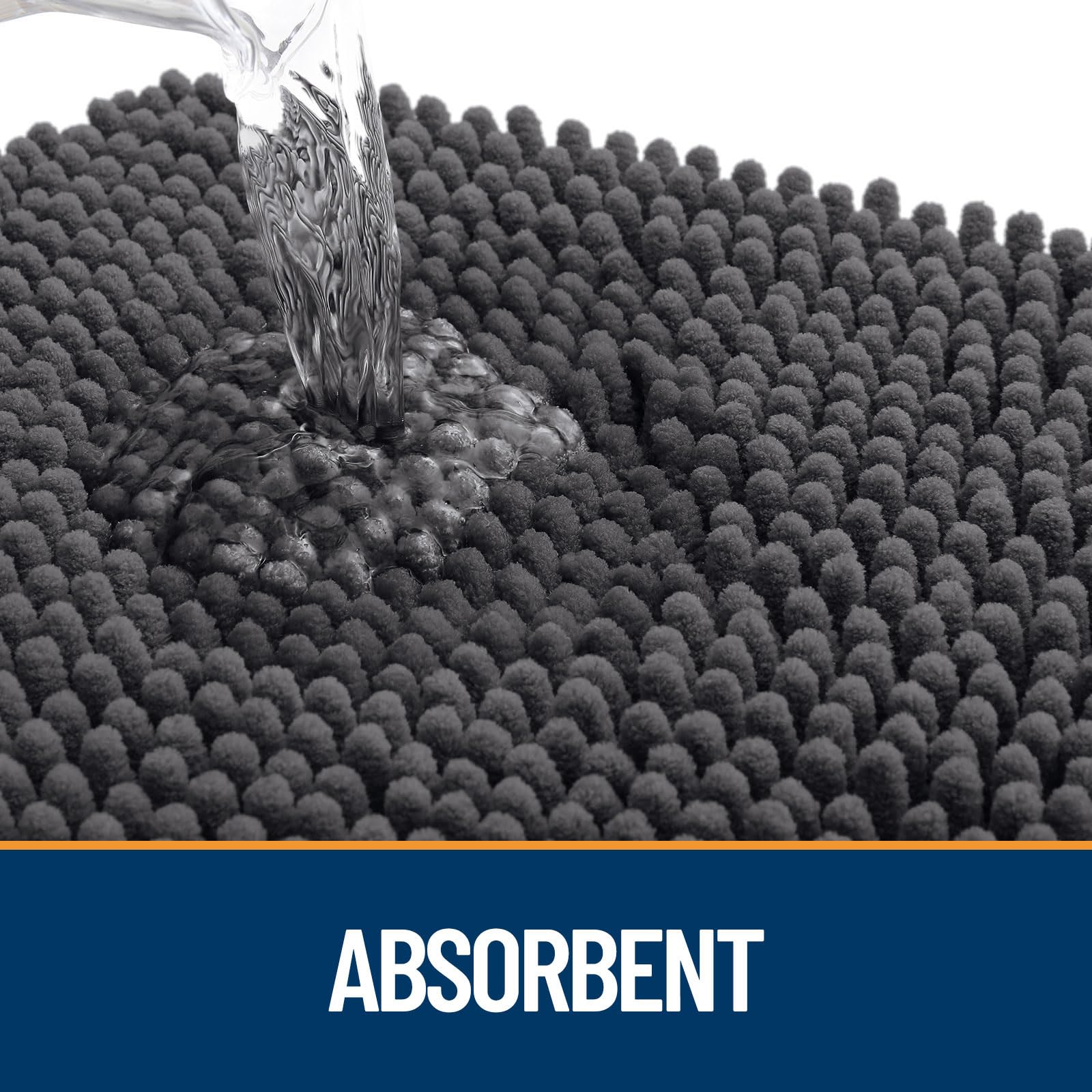 OLANLY non-slip rubber base prevents mat movement during entry.