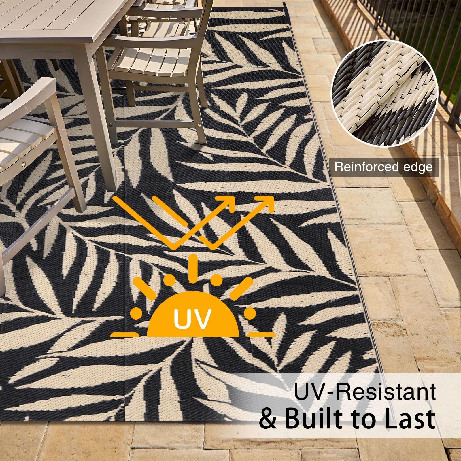 OLANLY rug is waterproof and quick-drying for messy outdoors.