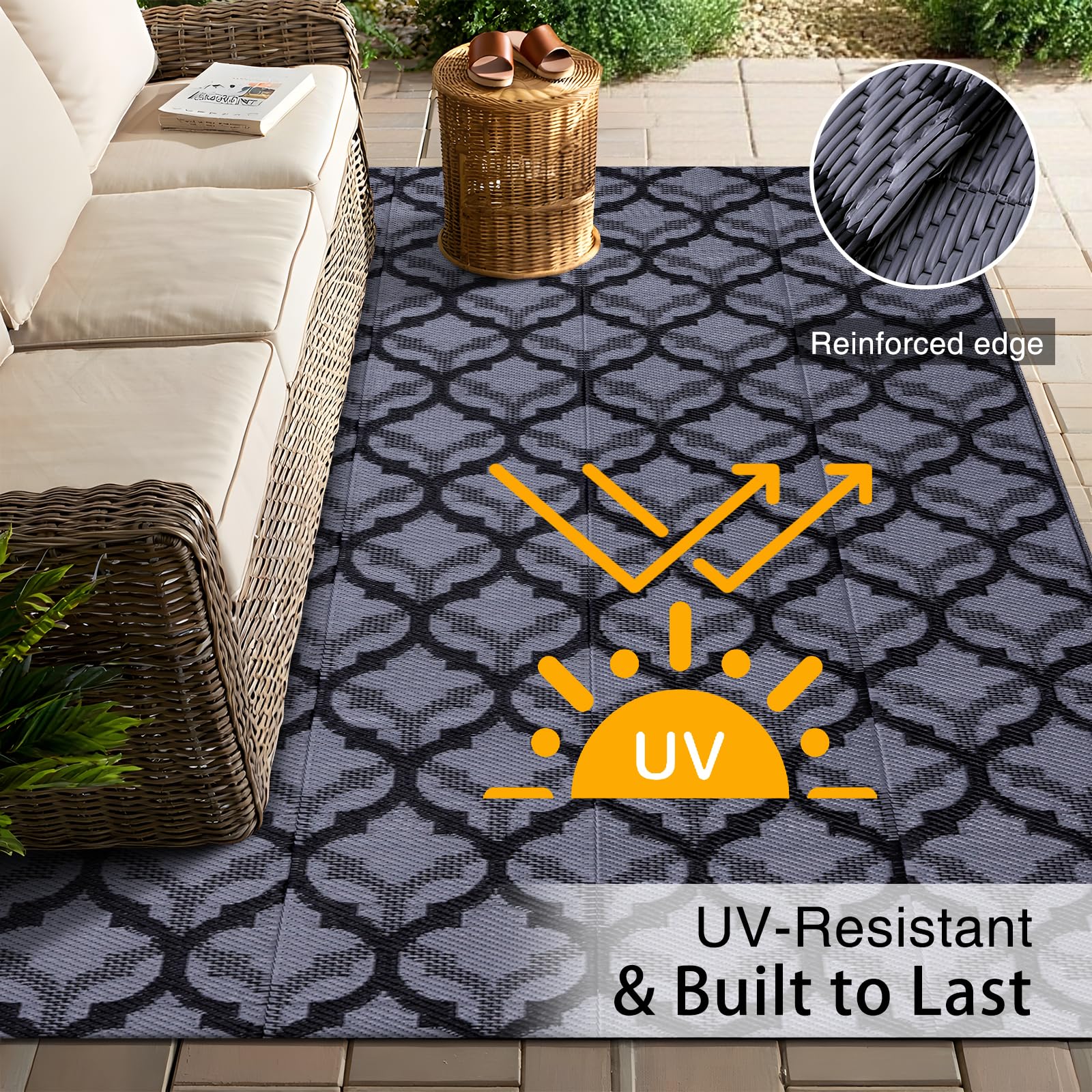 OLANLY lightweight and foldable rug for easy packing on trips and weekends outdoors.