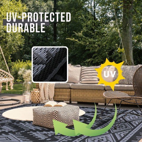 OLANLY outdoor rug portable foldable for camping and picnics.