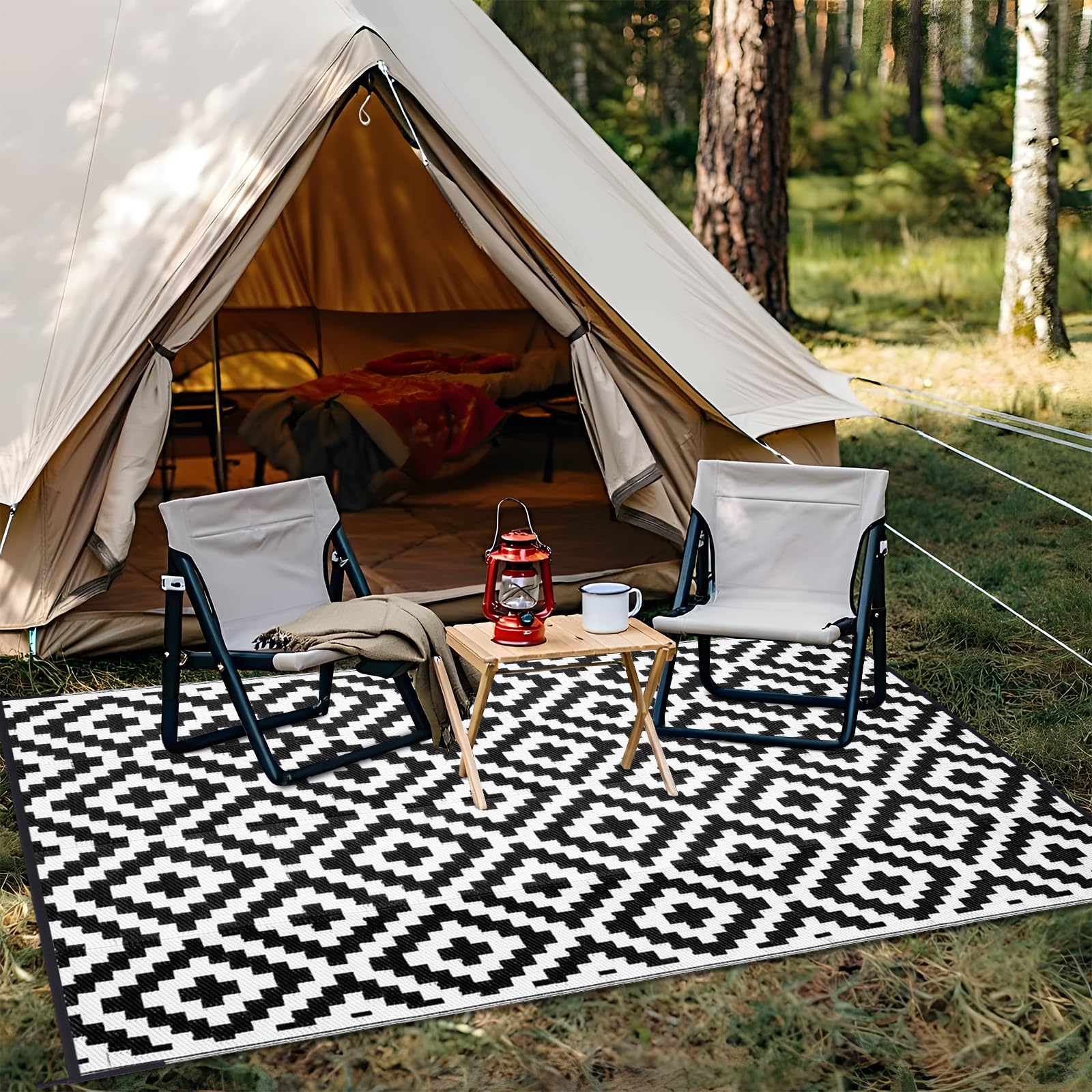OLANLY 8x10 outdoor rug on patios enhances barefoot comfort