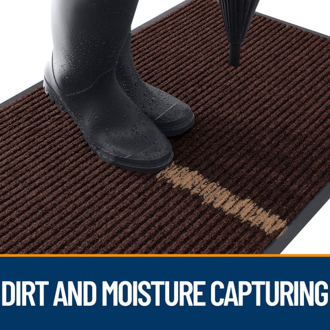 OLANLY doormat made from polyester and recycled PVC for durability