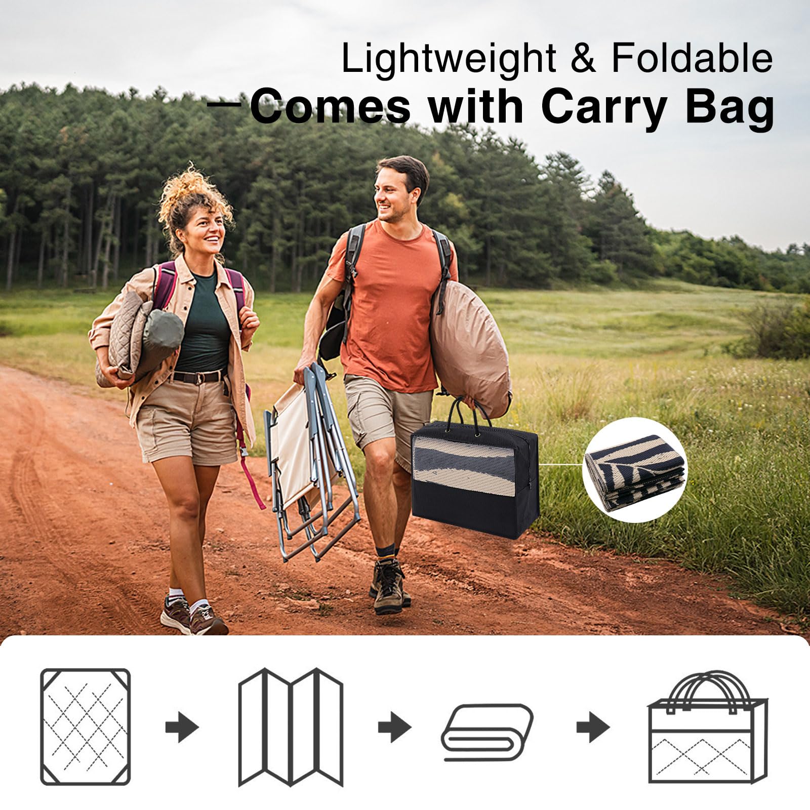 OLANLY rug includes carry case for easy transport.