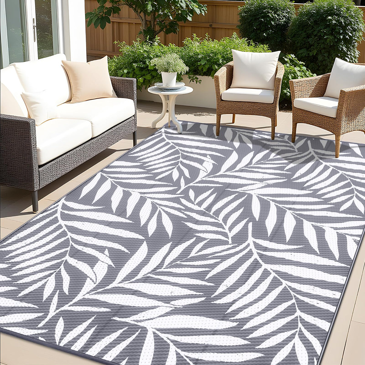 OLANLY waterproof outdoor rug 9x12 for patio and deck use.