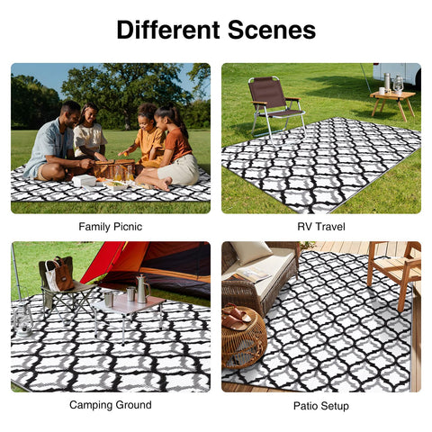 OLANLY soft-underfoot outdoor rug provides comfortable barefoot relaxation.