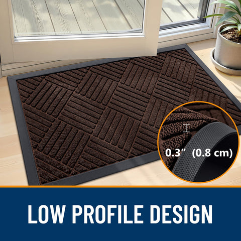 OLANLY stain and fade resistant mat maintains color in outdoor or indoor use.