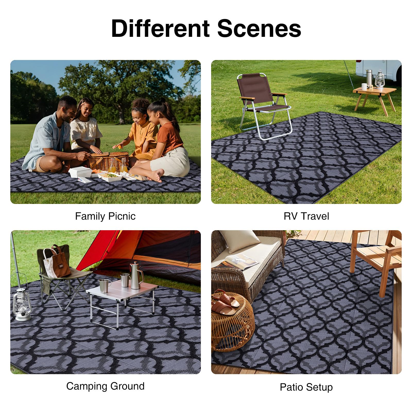 OLANLY reinforced edges enhance durability for high-traffic patios, decks, and balconies.