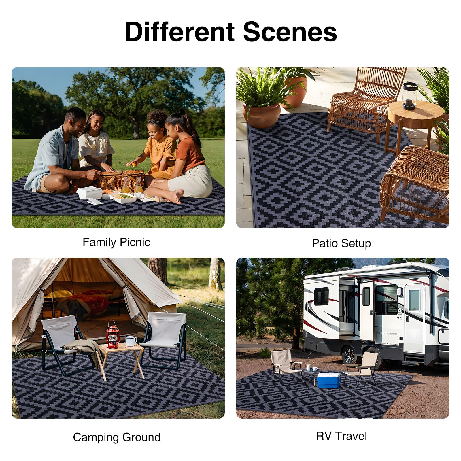 OLANLY sturdy-edged rug resists unraveling with frequent outdoor use