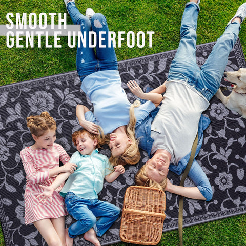 OLANLY UV-protected rug keeps colors vibrant on sunlit decks and balconies.